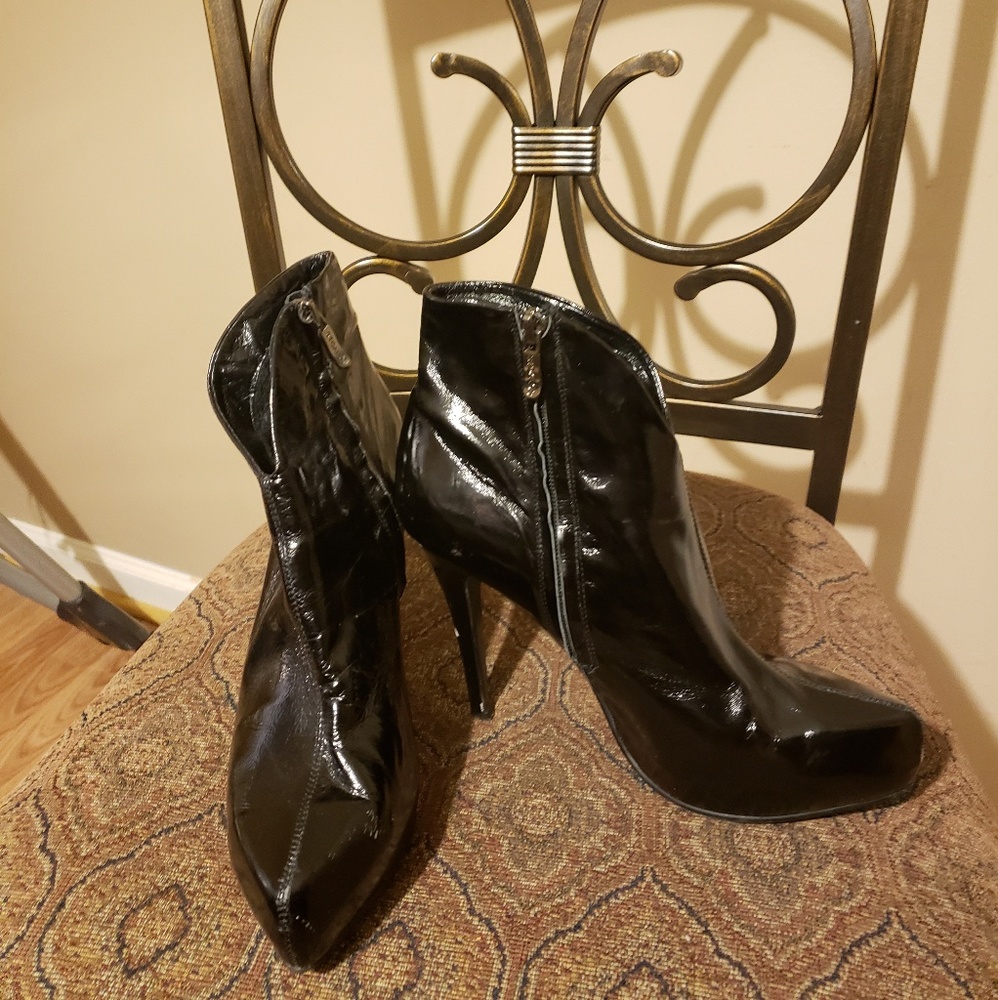 Black Leather Ankle Boots
